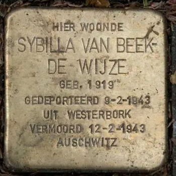Struikelsteen voor Sybilla van Beek-de Wijze