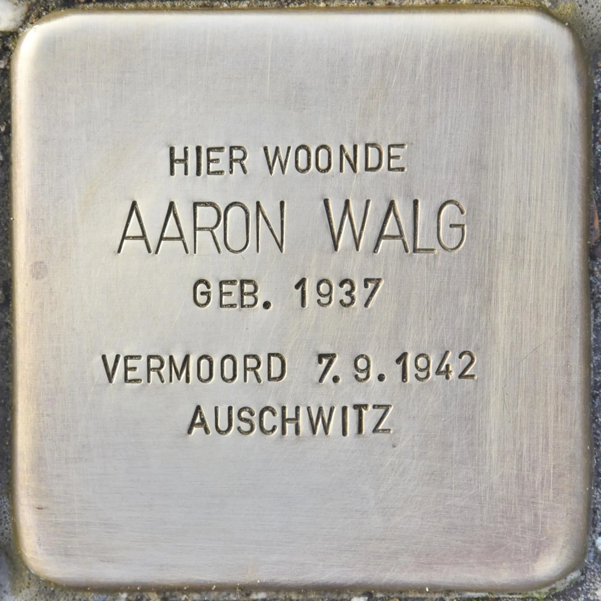 Struikelsteen voor Aaron Walg