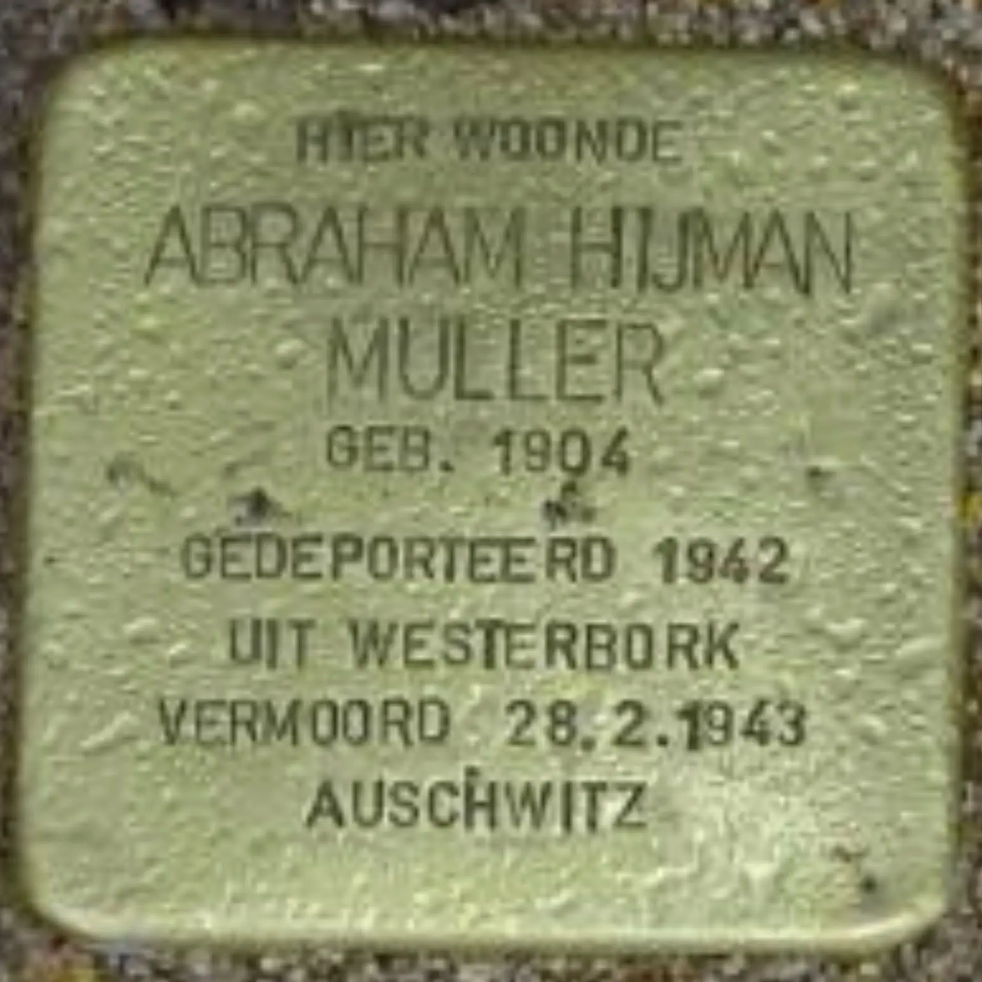 Struikelsteen voor Abraham Hijman Muller