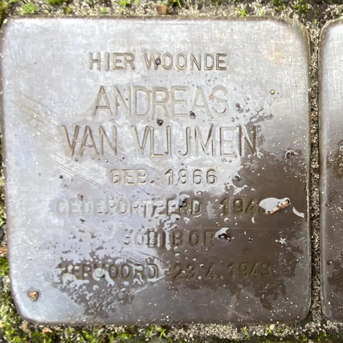 Struikelsteen voor Andreas van Vlijmen