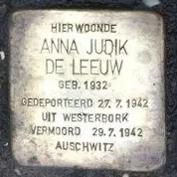 Struikelsteen voor Anna Judik de Leeuw