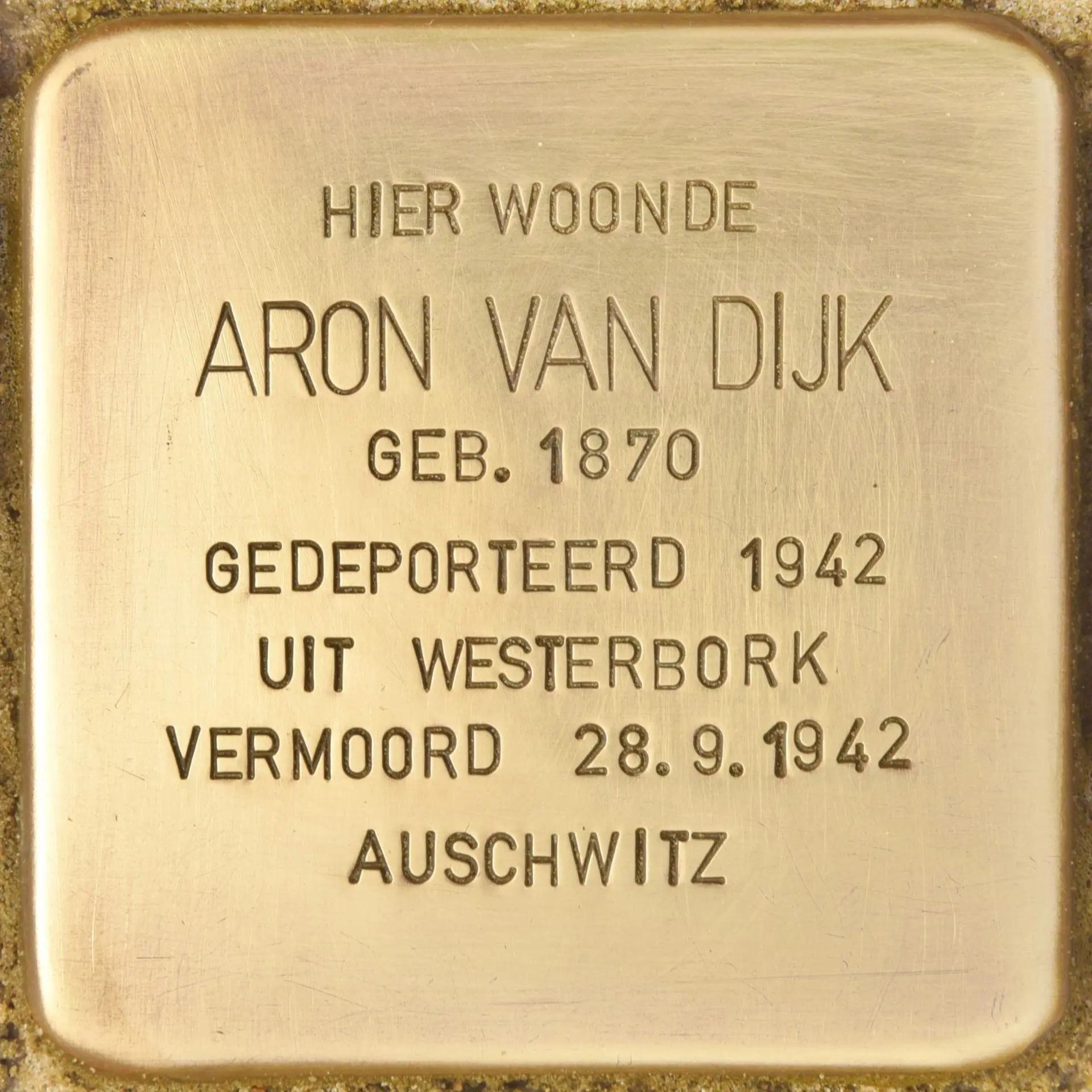 Struikelsteen voor Aron van Dijk