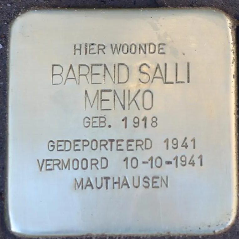 Struikelsteen voor Barend Salli Menko