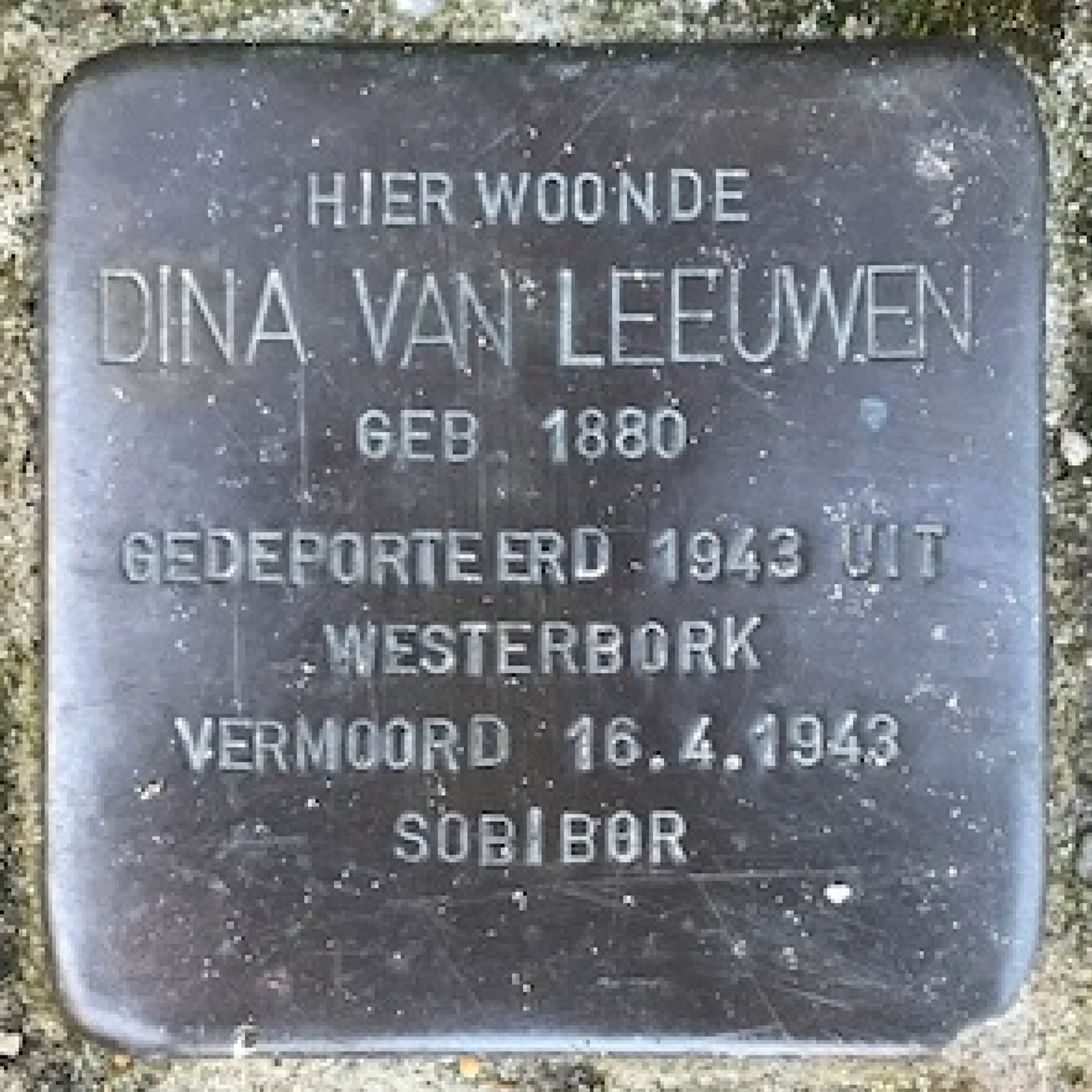 Struikelsteen voor Bernardina van Leeuwen