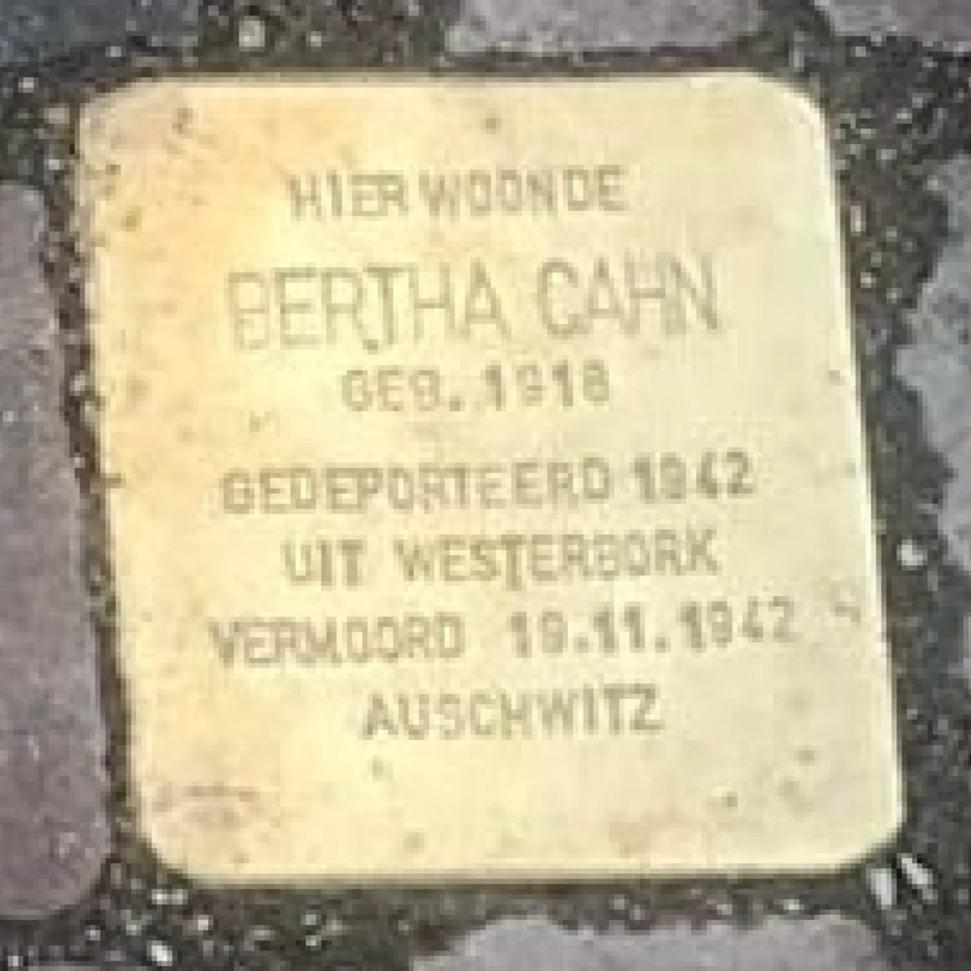 Struikelsteen voor Bertha Cahn