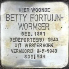 Struikelsteen voor Betty Fortuijn-Wormser