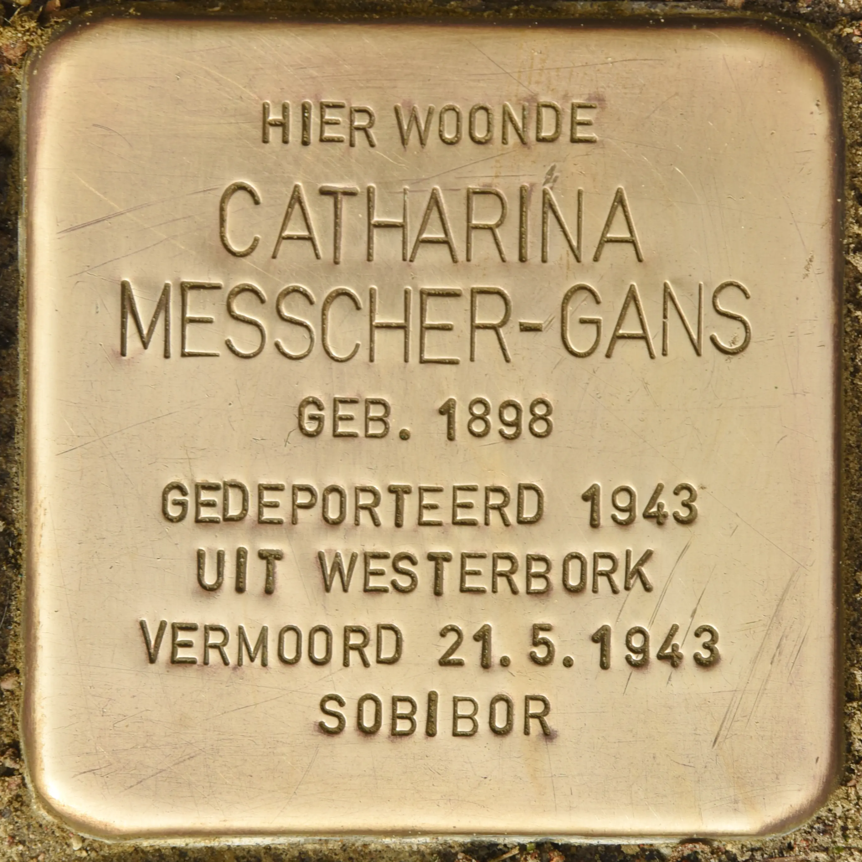 Struikelsteen voor Catharina Messcher-Gans