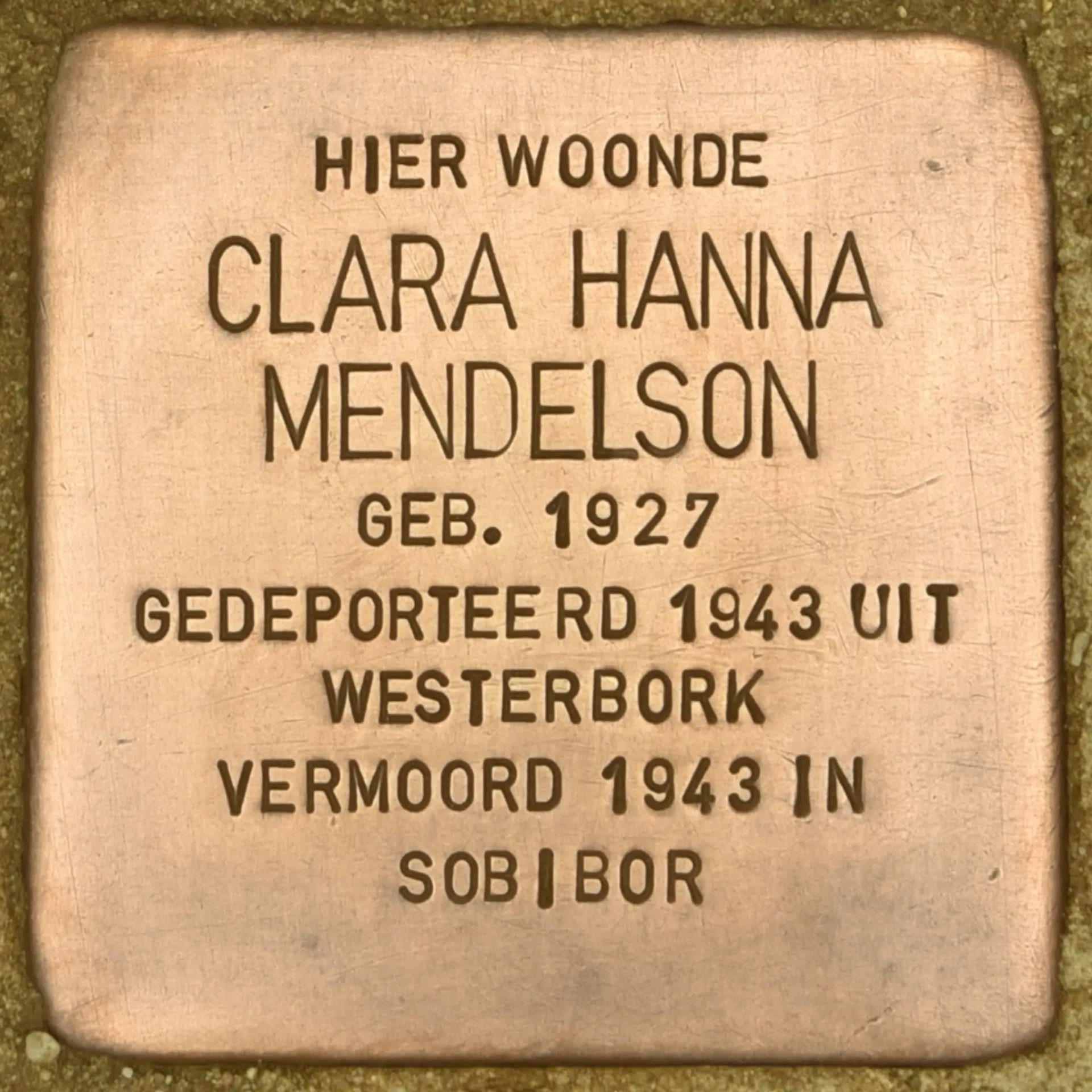Struikelsteen voor Clara Hanna Mendelson