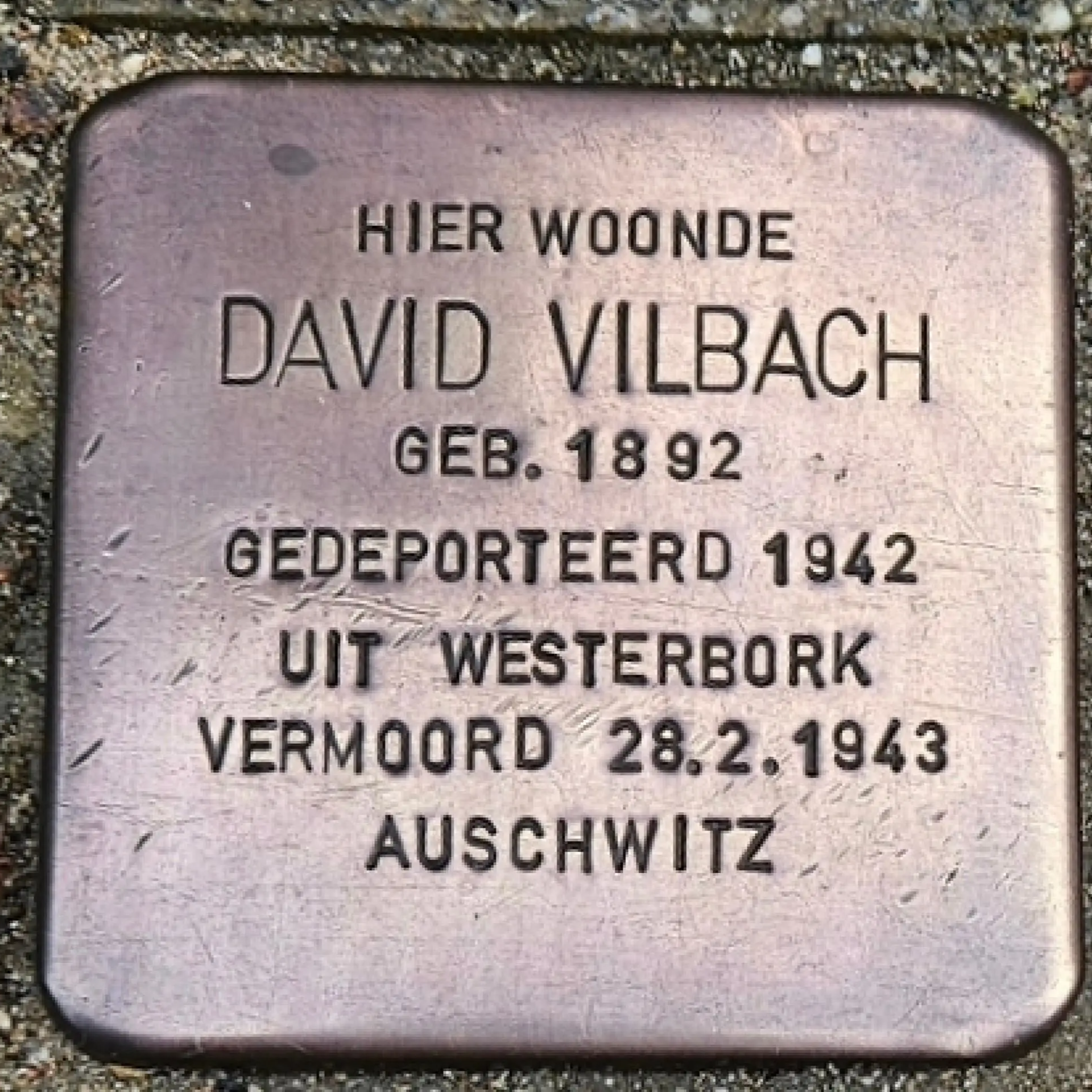 Struikelsteen voor David Vilbach