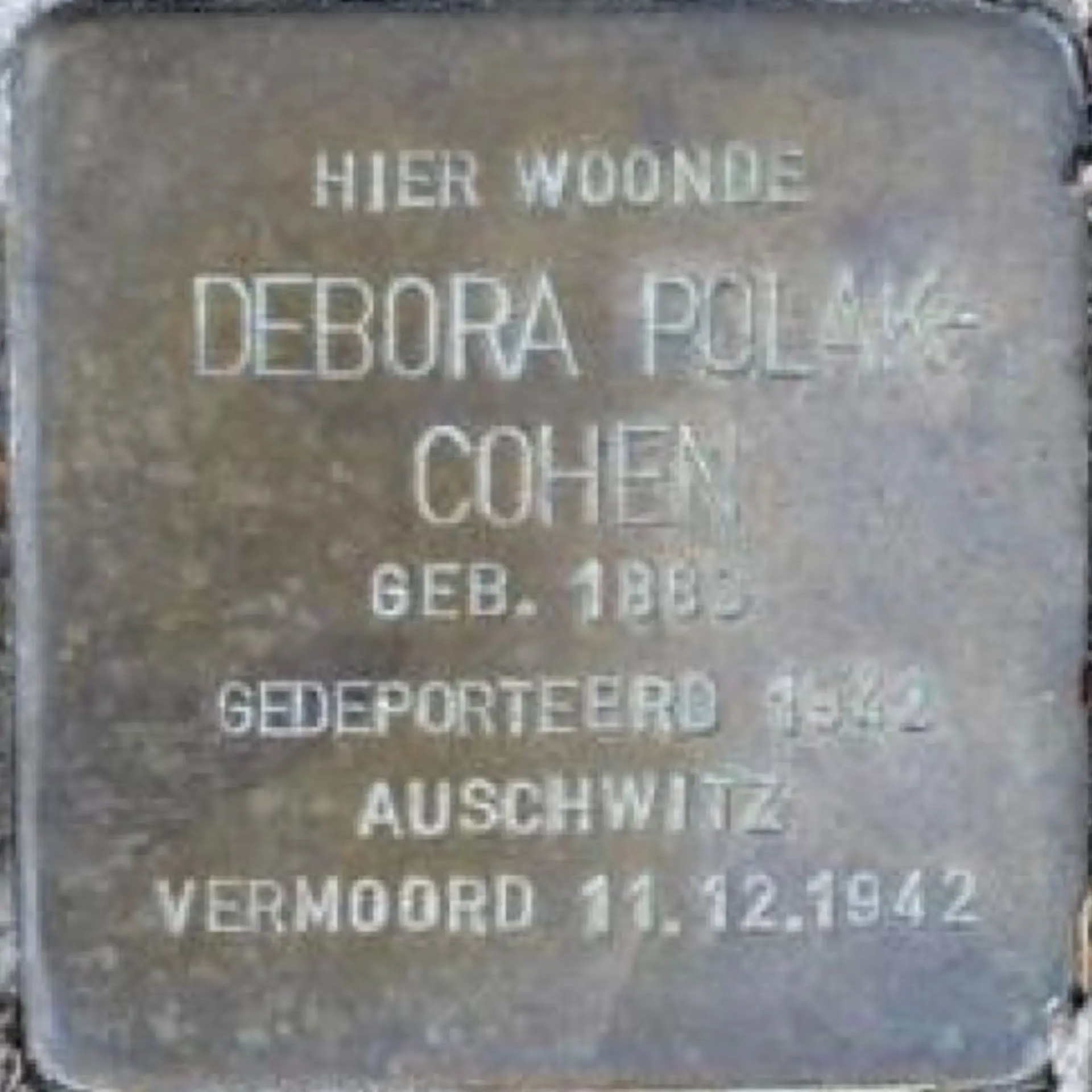 Struikelsteen voor Debora Polak-Cohen