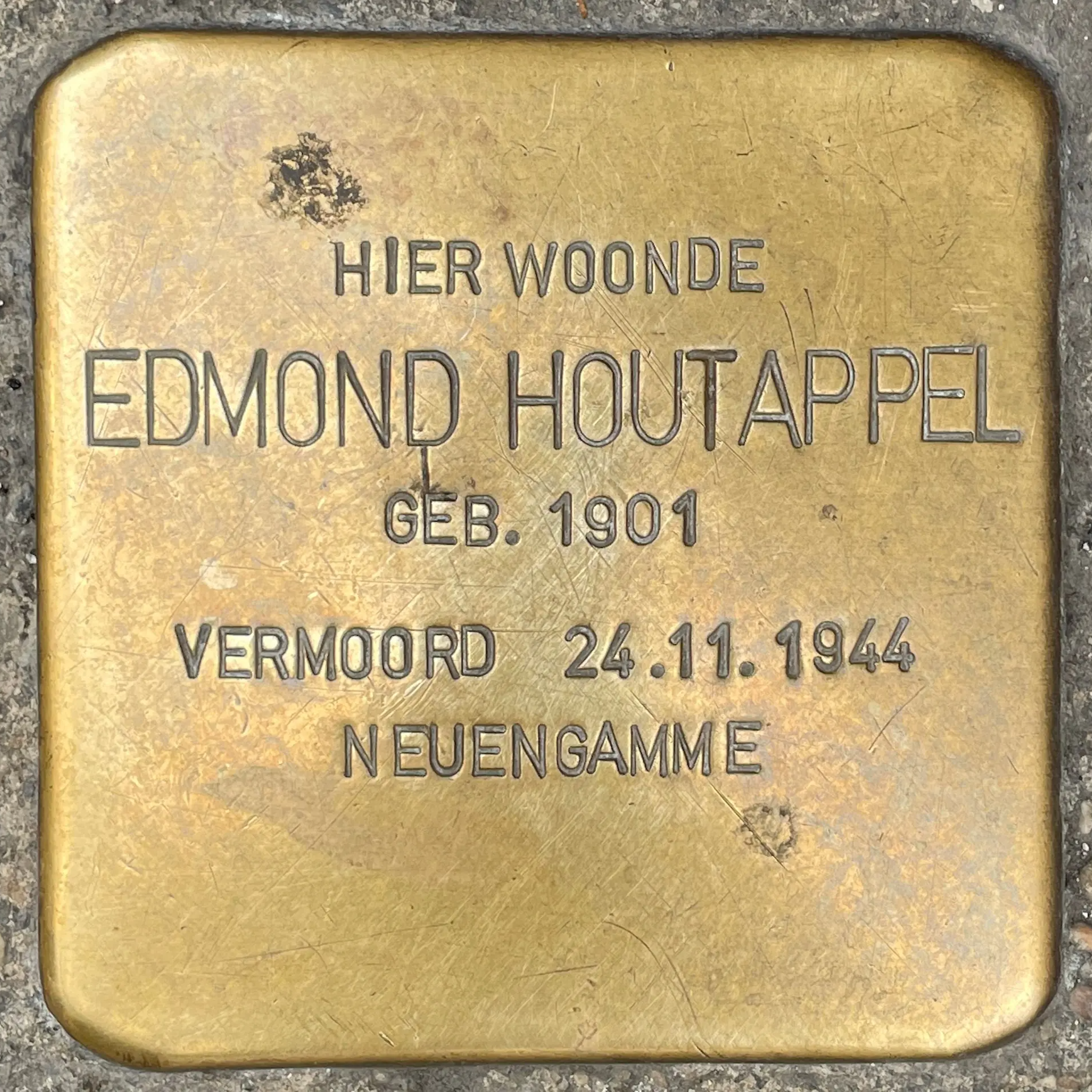 Struikelsteen voor Edmond Marie Hubert Ghislain Henri Houtappel