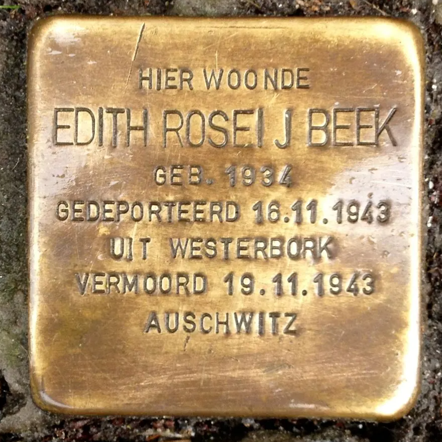 Struikelsteen voor Edith Roseij Beek