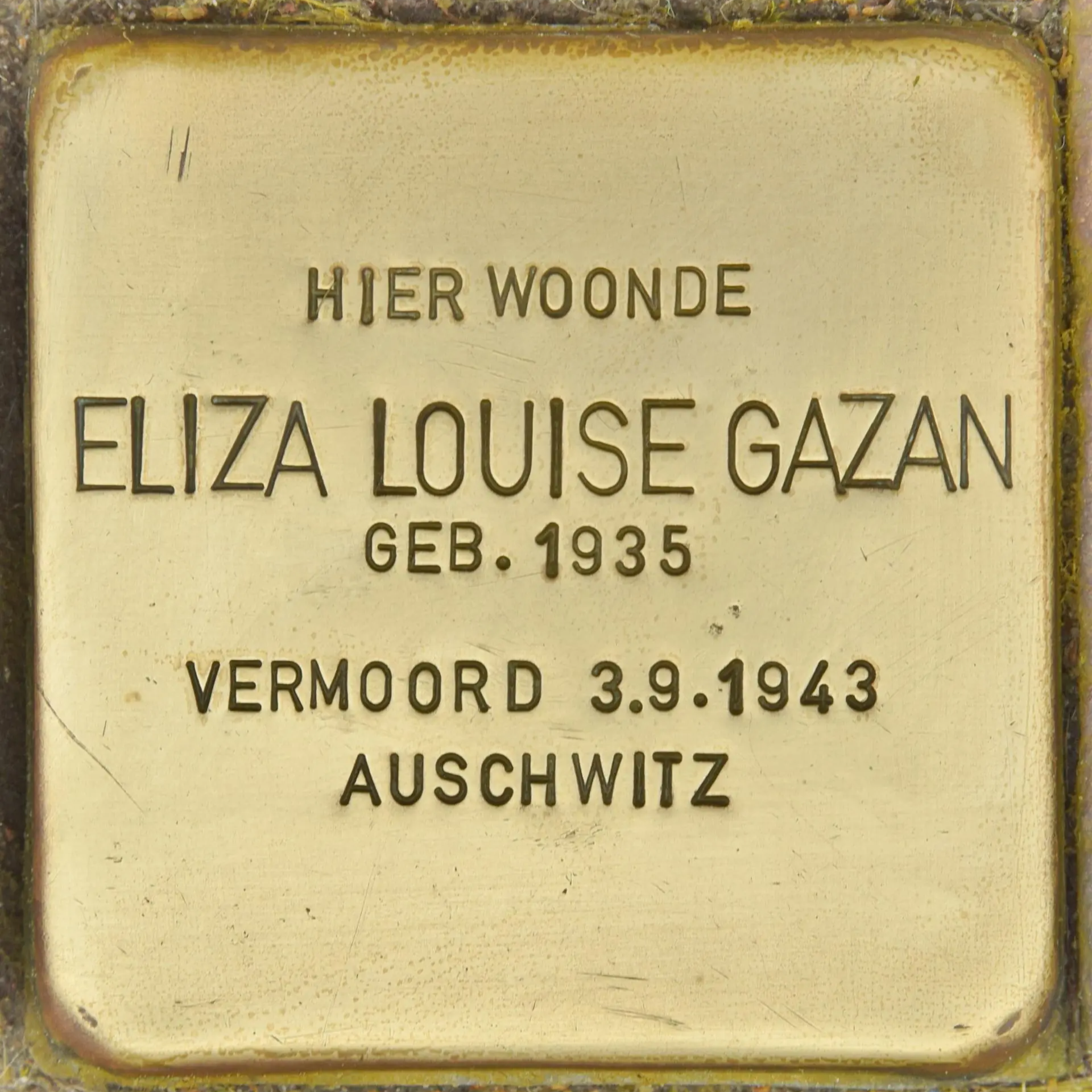 Struikelsteen voor Eliza Louise Gazan