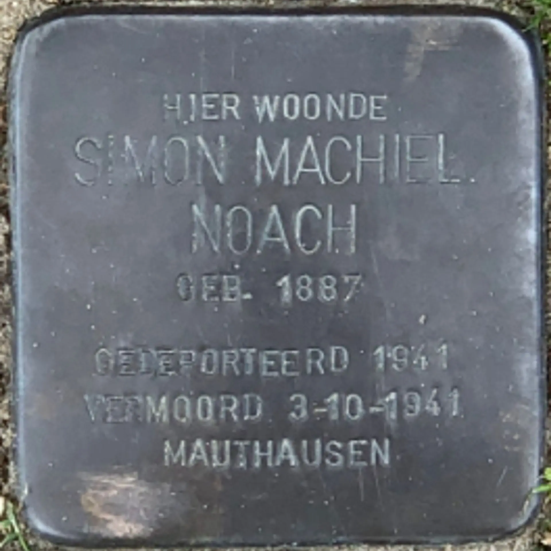 Struikelsteen voor Simon Machiel Noach