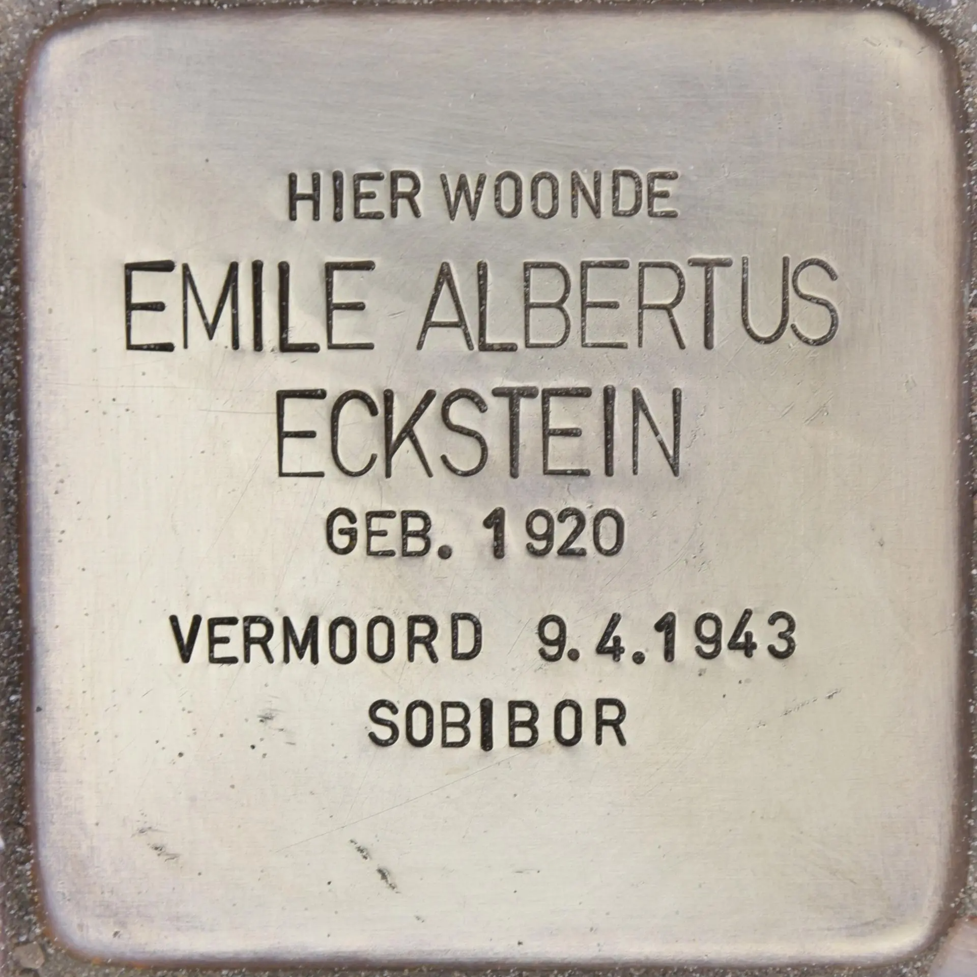 Struikelsteen voor Emile Albertus Eckstein