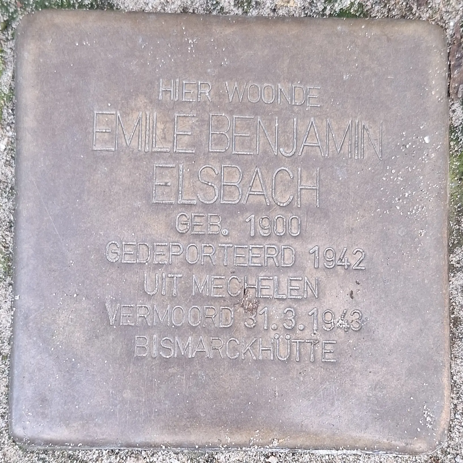 Struikelsteen voor Emile Benjamin Elsbach