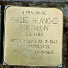 Struikelsteen voor Emilie Blancke-Koopmann