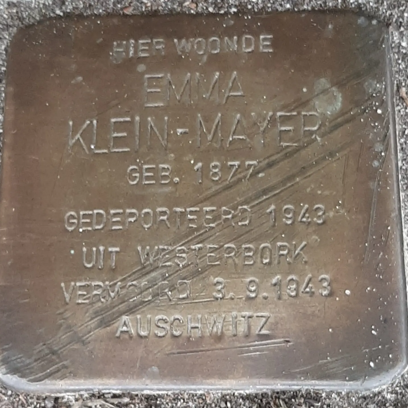 Struikelsteen voor Emma Klein-Mayer