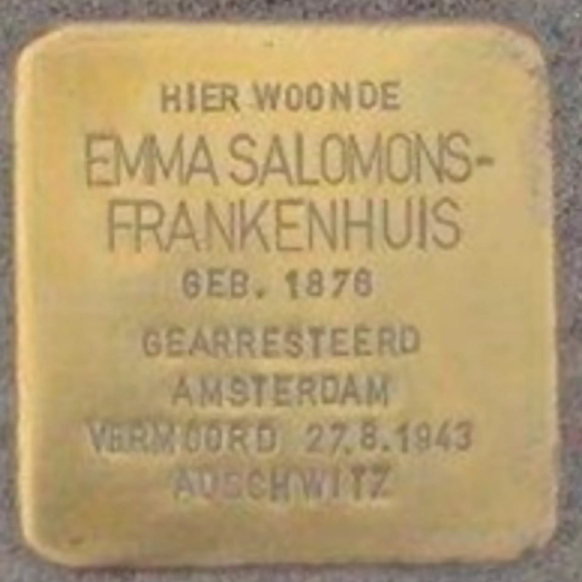 Struikelsteen voor Emma Salomons-Frankenhuis