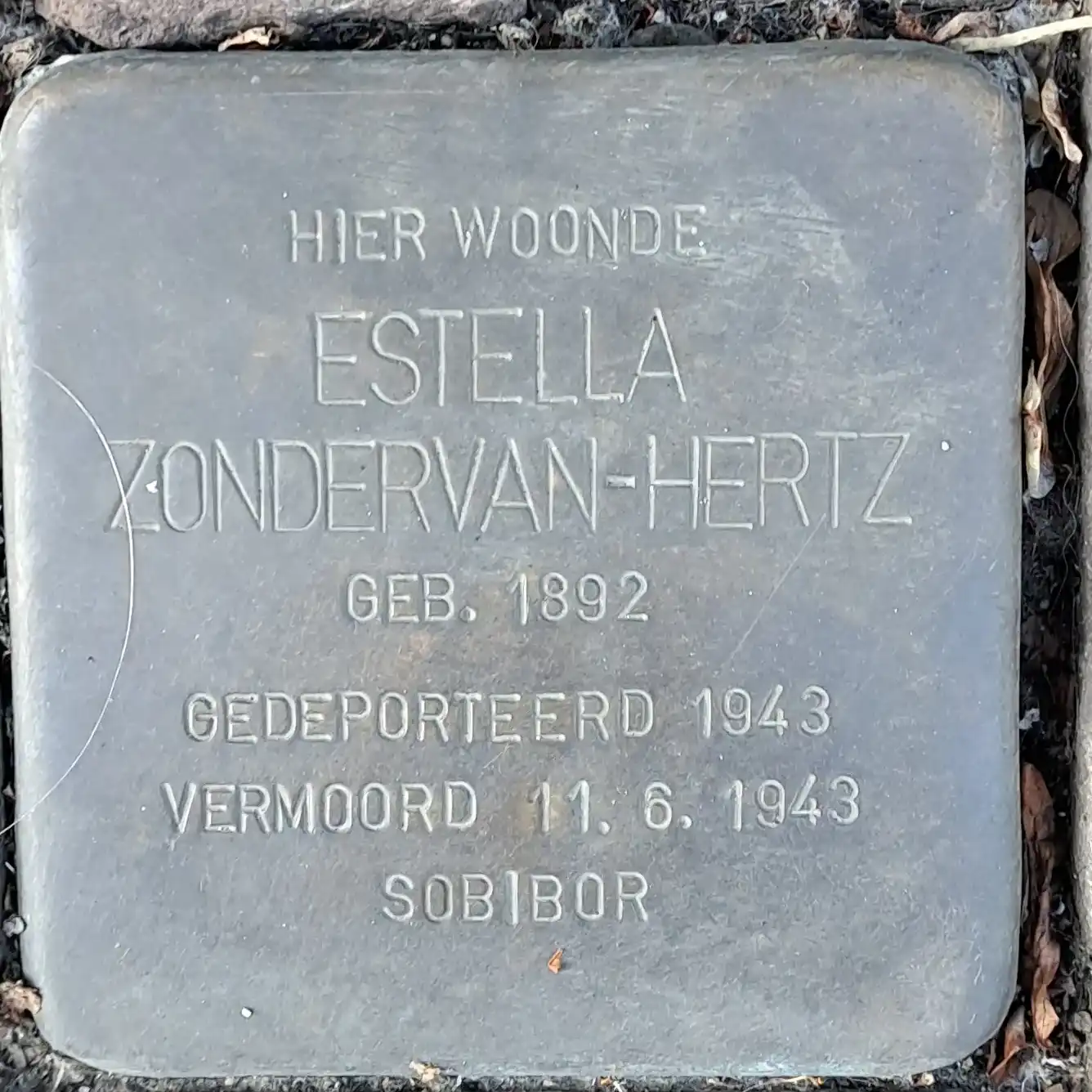 Struikelsteen voor Estella Zondervan-Hertz