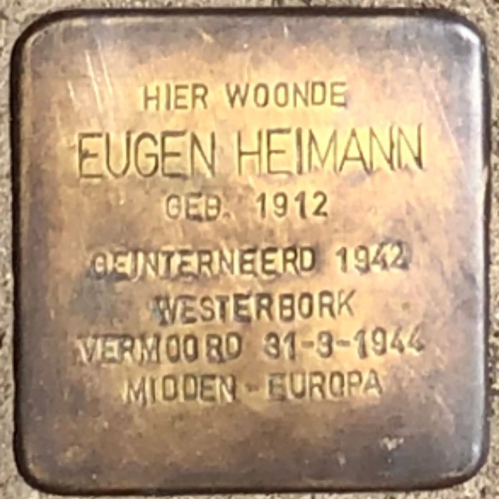 Struikelsteen voor Eugen Heimann