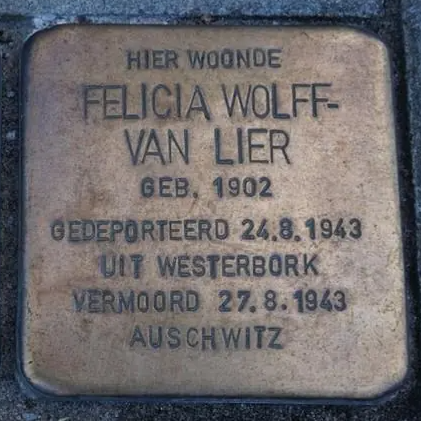 Struikelsteen voor Felicia Wolff-van Lier