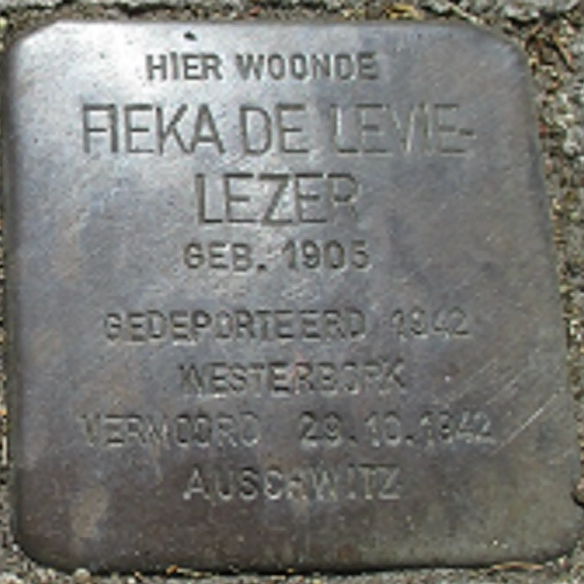 Struikelsteen voor Fieka de Levie-Lezer
