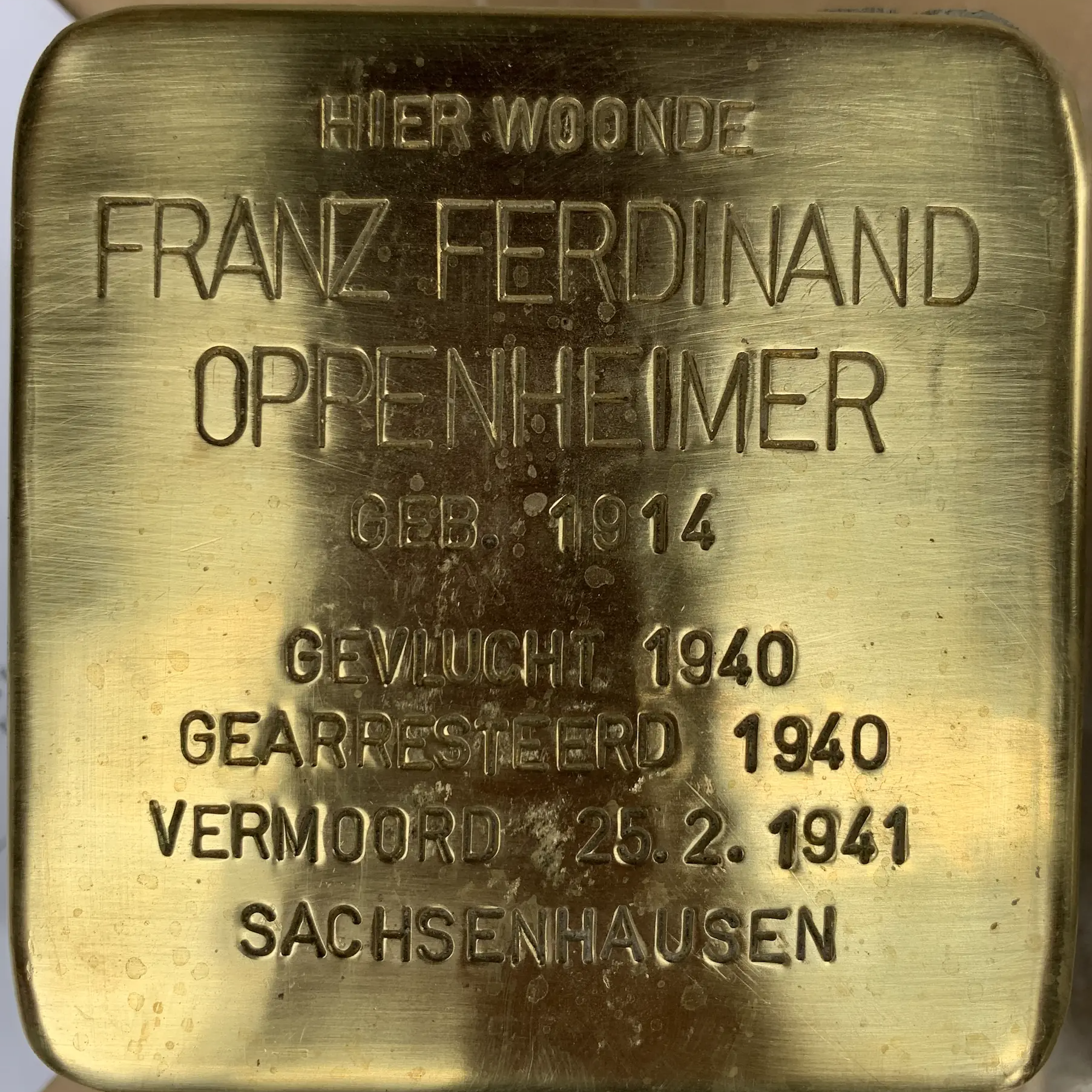Struikelsteen voor Franz Ferdinand Oppenheimer