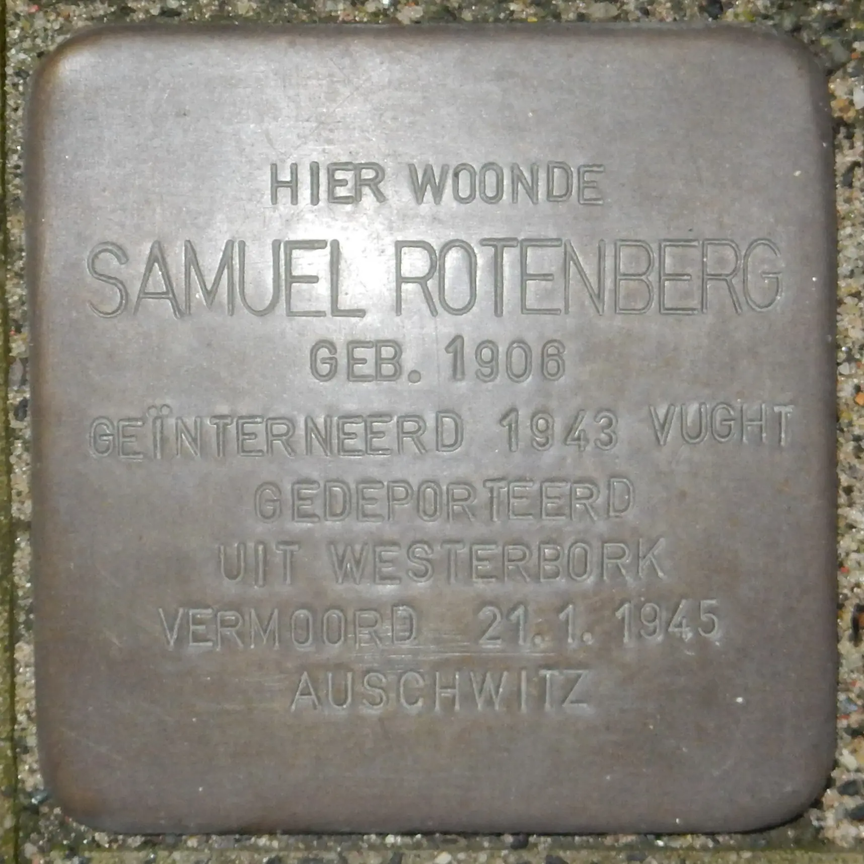 Struikelsteen voor Samuel Rotenberg