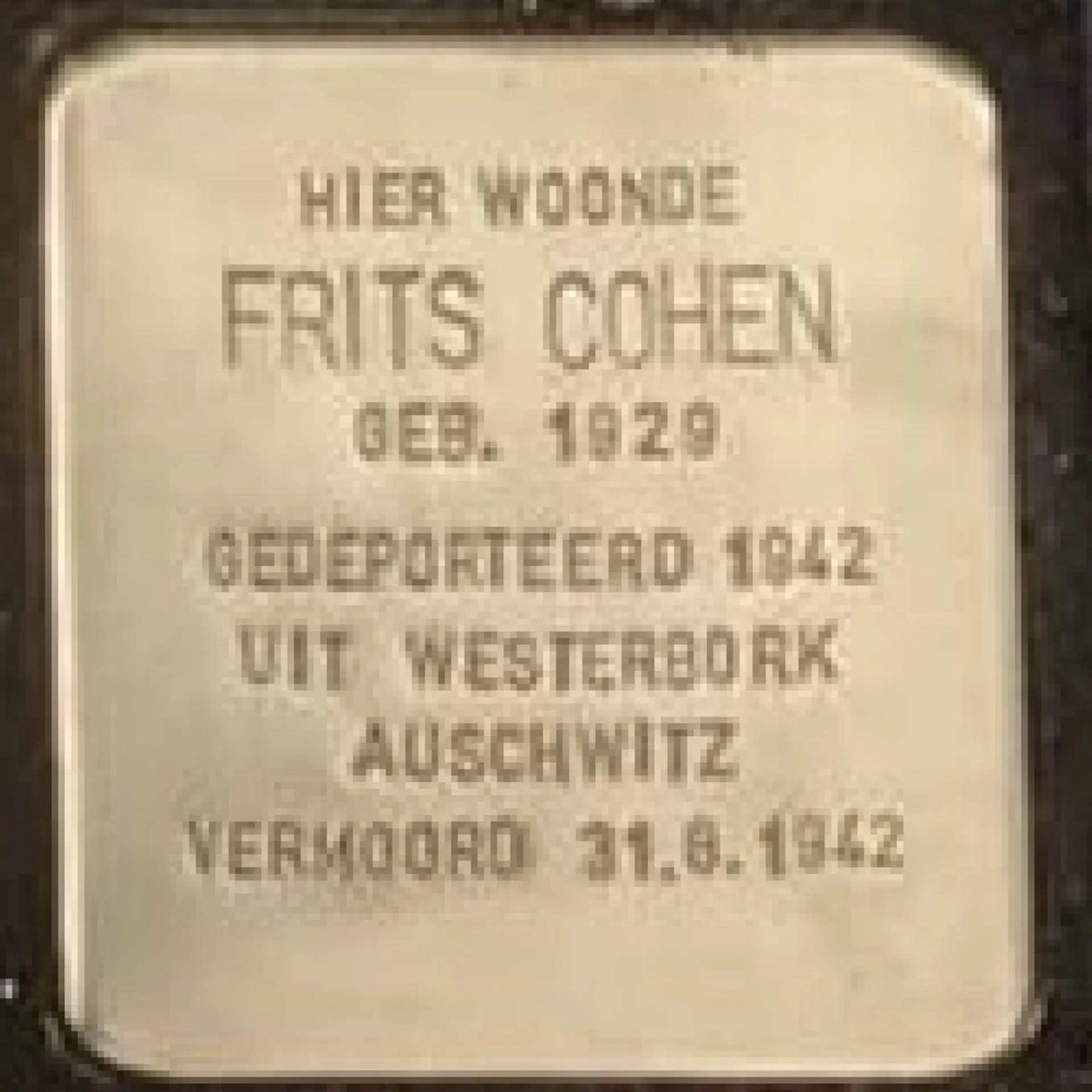 Struikelsteen voor Fritz Cohen