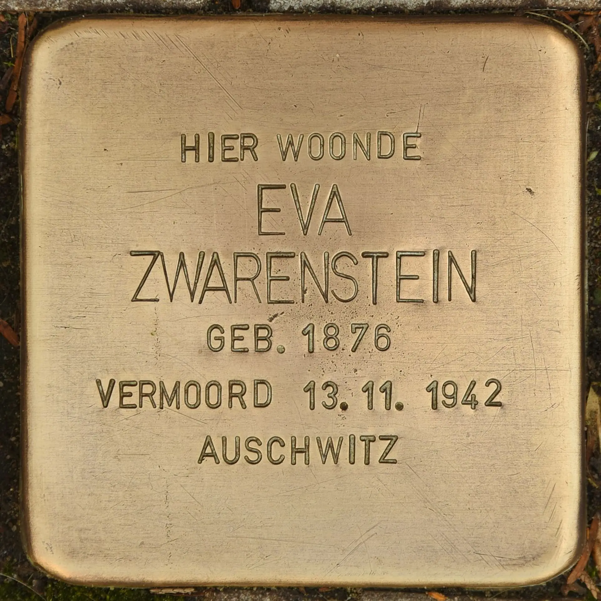Struikelsteen voor Eva Zwarenstein