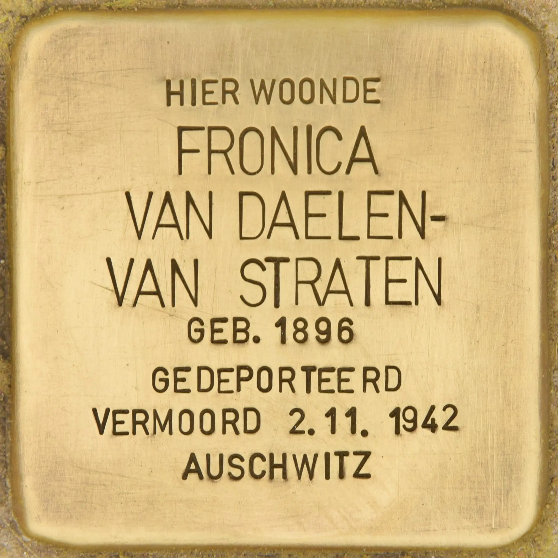 Struikelsteen voor Fronica van Daelen-van Straten