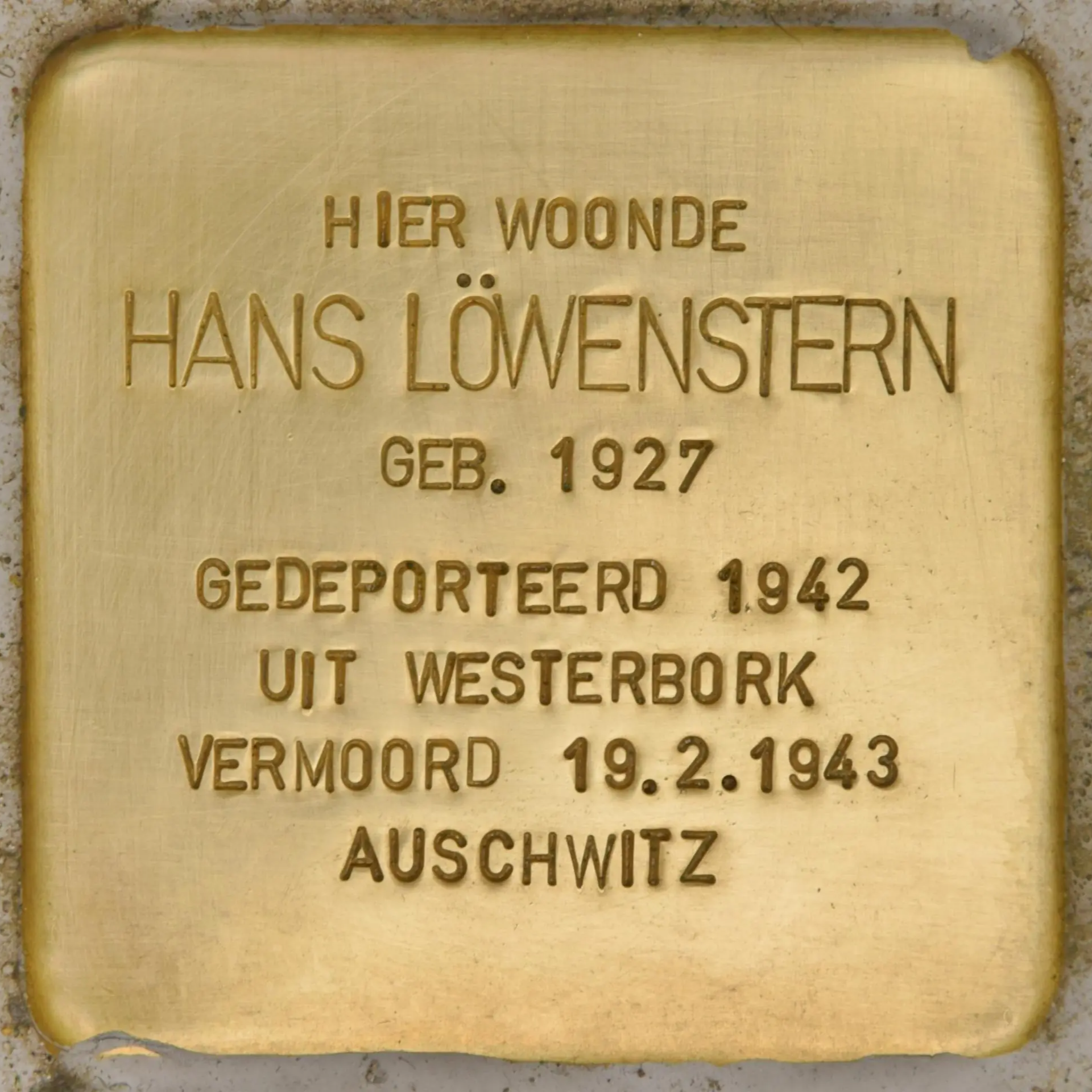 Struikelsteen voor Hans Löwenstern