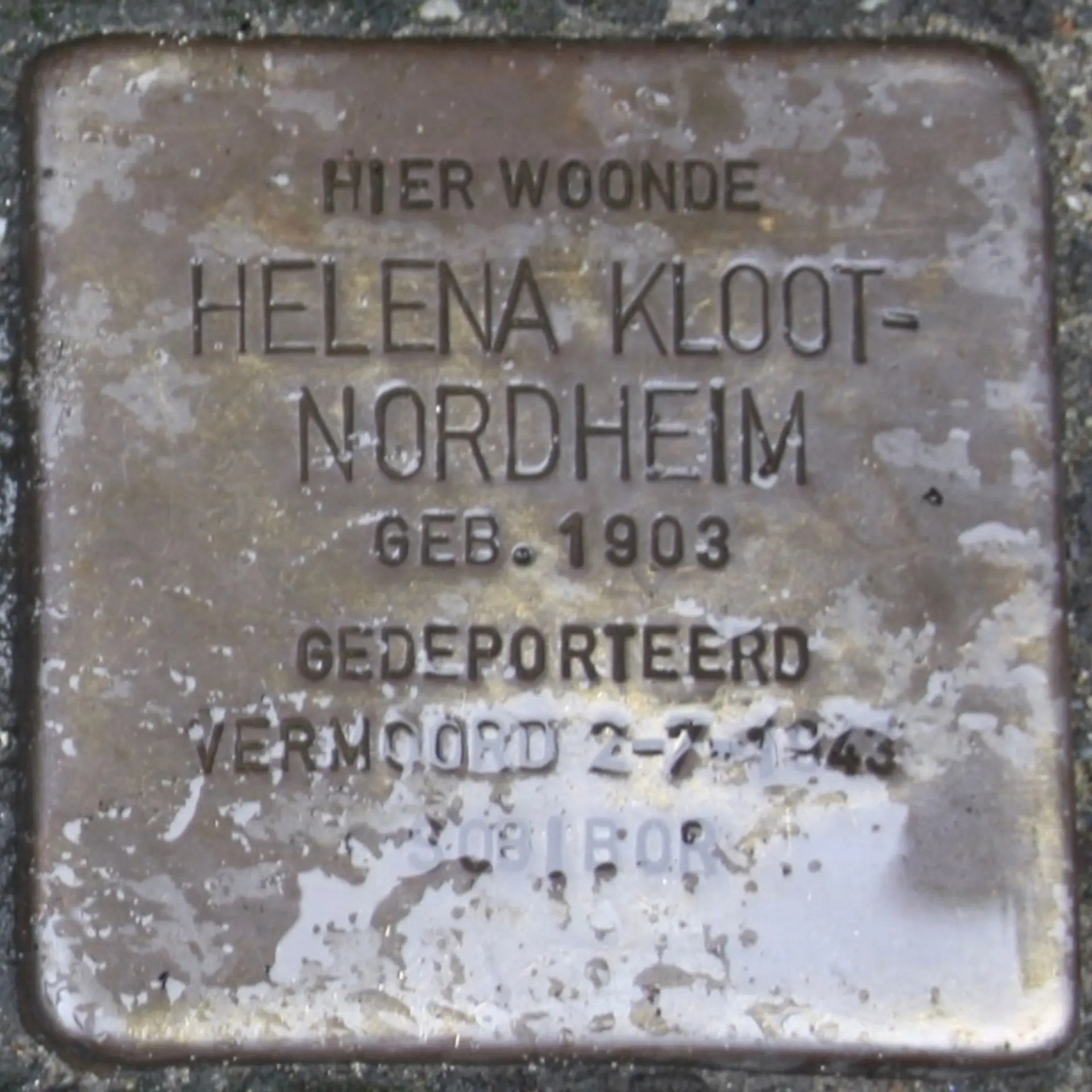 Struikelsteen voor Helena Kloot-Nordheim