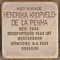 Struikelsteen voor Hendrika Kropveld-de la Penha