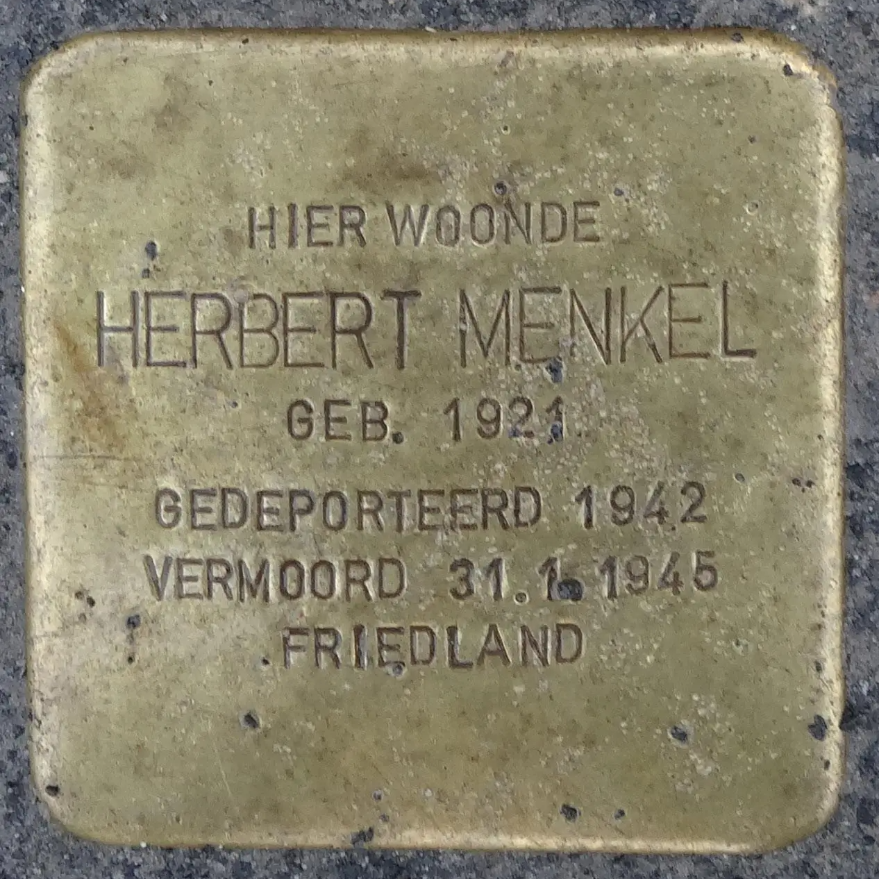 Struikelsteen voor Herbert Menkel