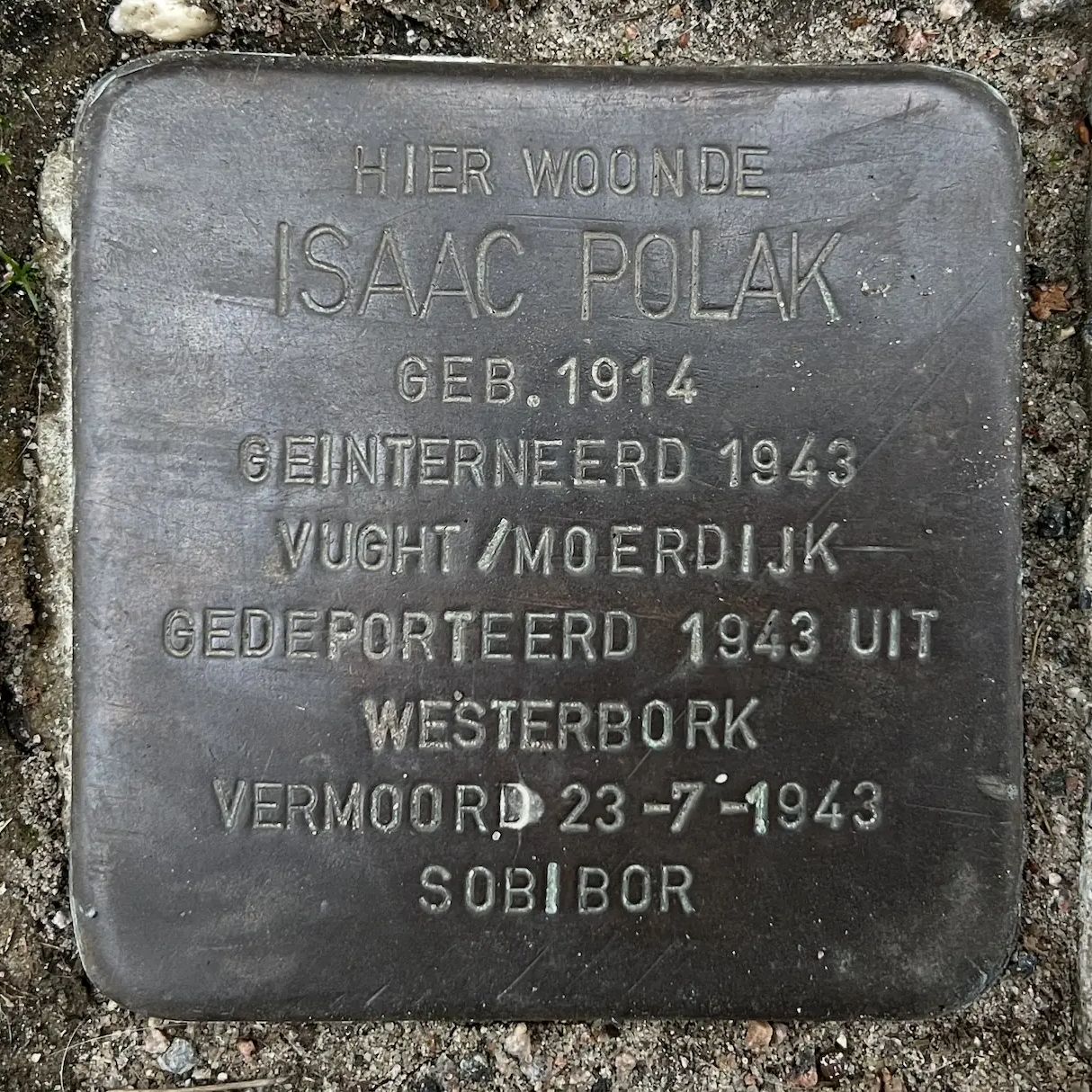Struikelsteen voor Isaac Polak