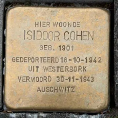Struikelsteen voor Isidoor Cohen