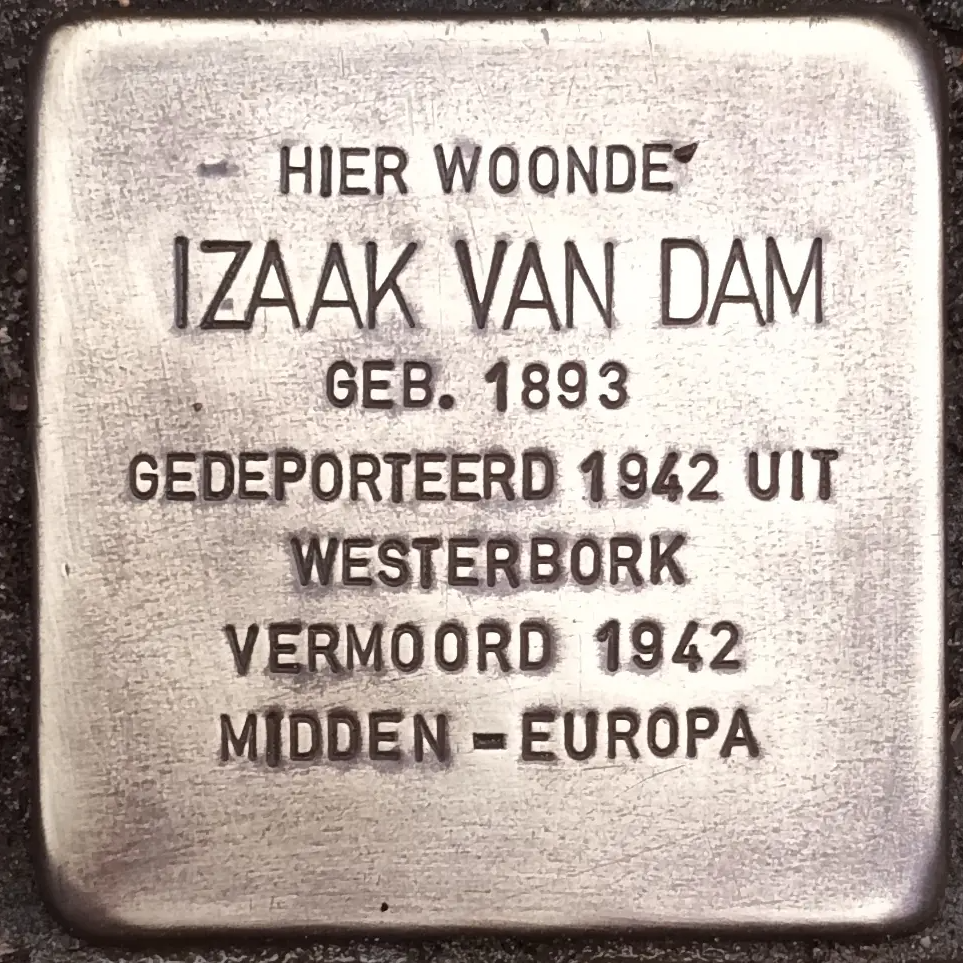 Struikelsteen voor Izaäk van Dam