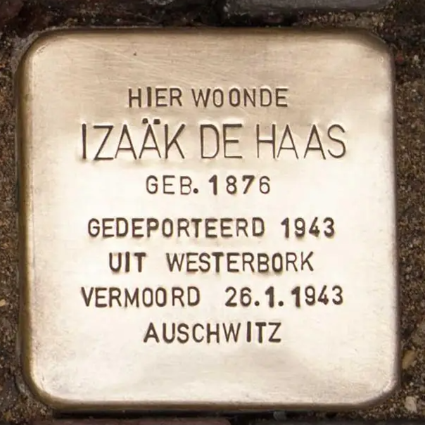Struikelsteen voor Izaäk de Haas