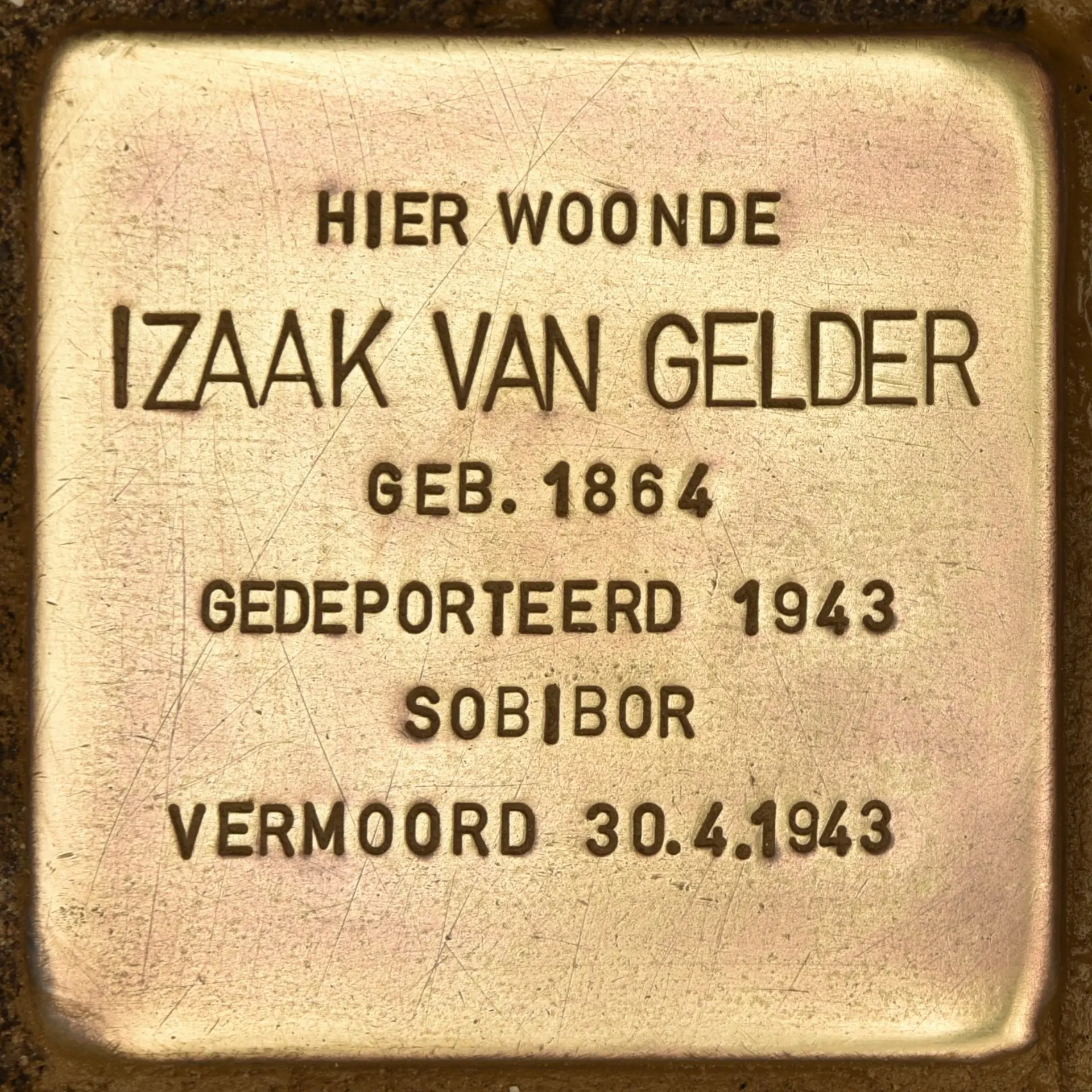 Struikelsteen voor Izaak van Gelder