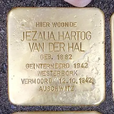 Struikelsteen voor Jezaija Hartog van der Hal