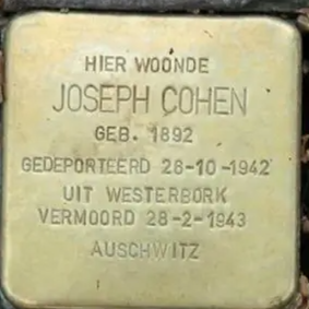 Struikelsteen voor Joseph Cohen