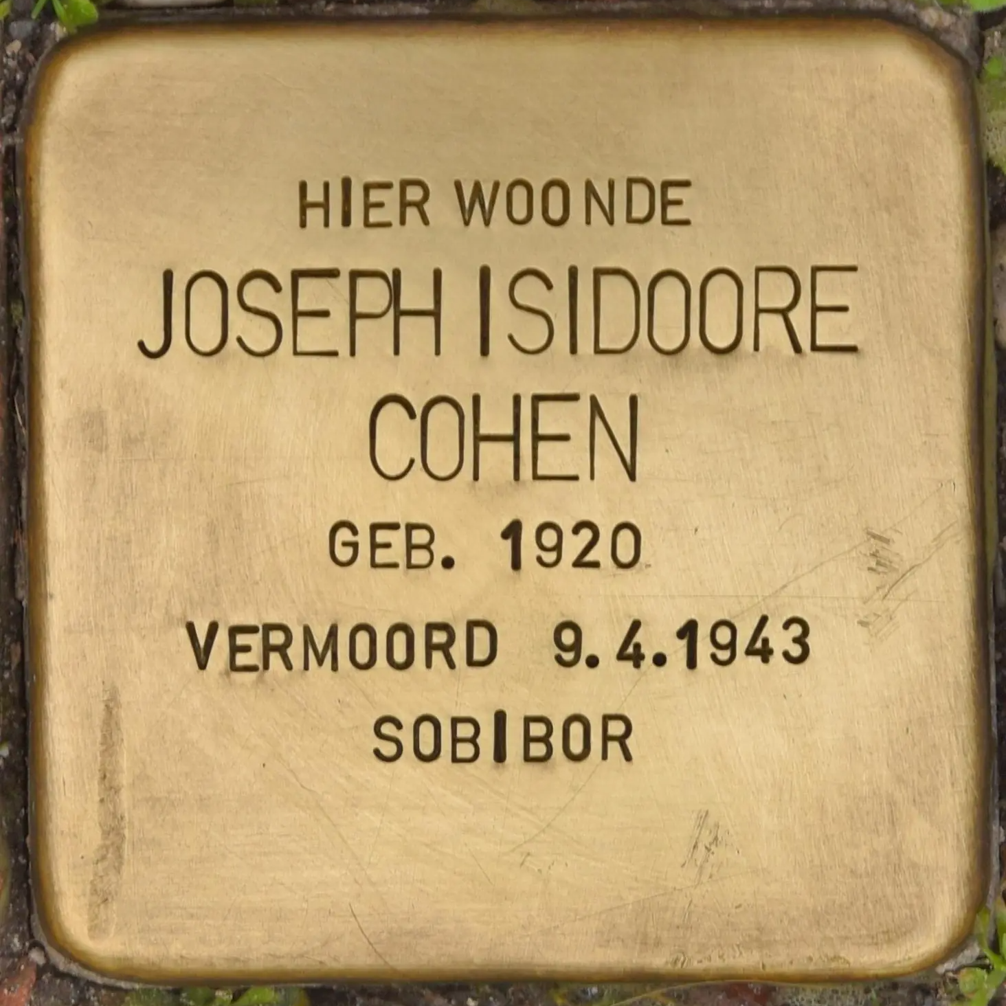 Struikelsteen voor Joseph Isidoore Cohen