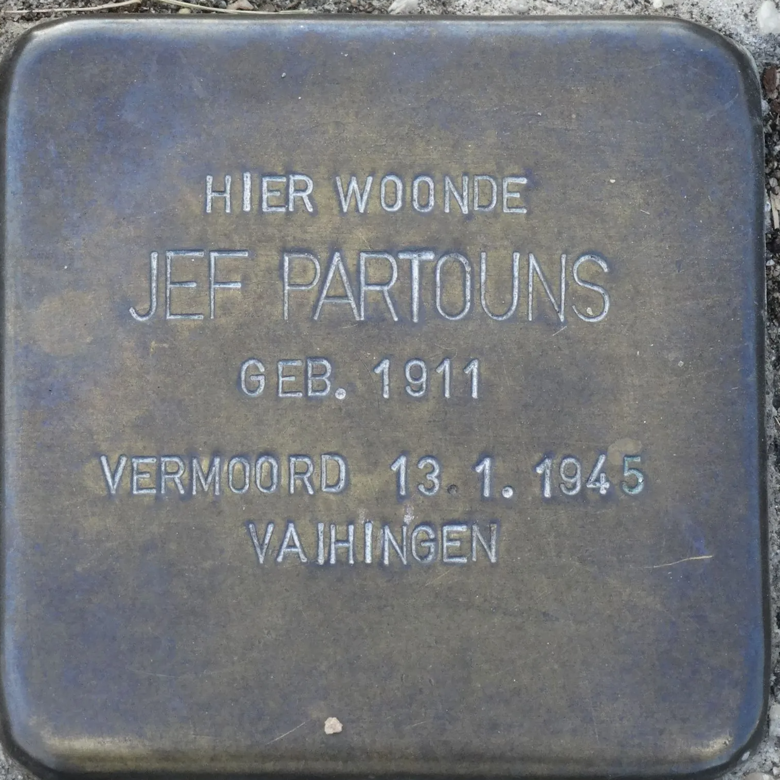 Struikelsteen voor Joseph Jean Gerard Partouns