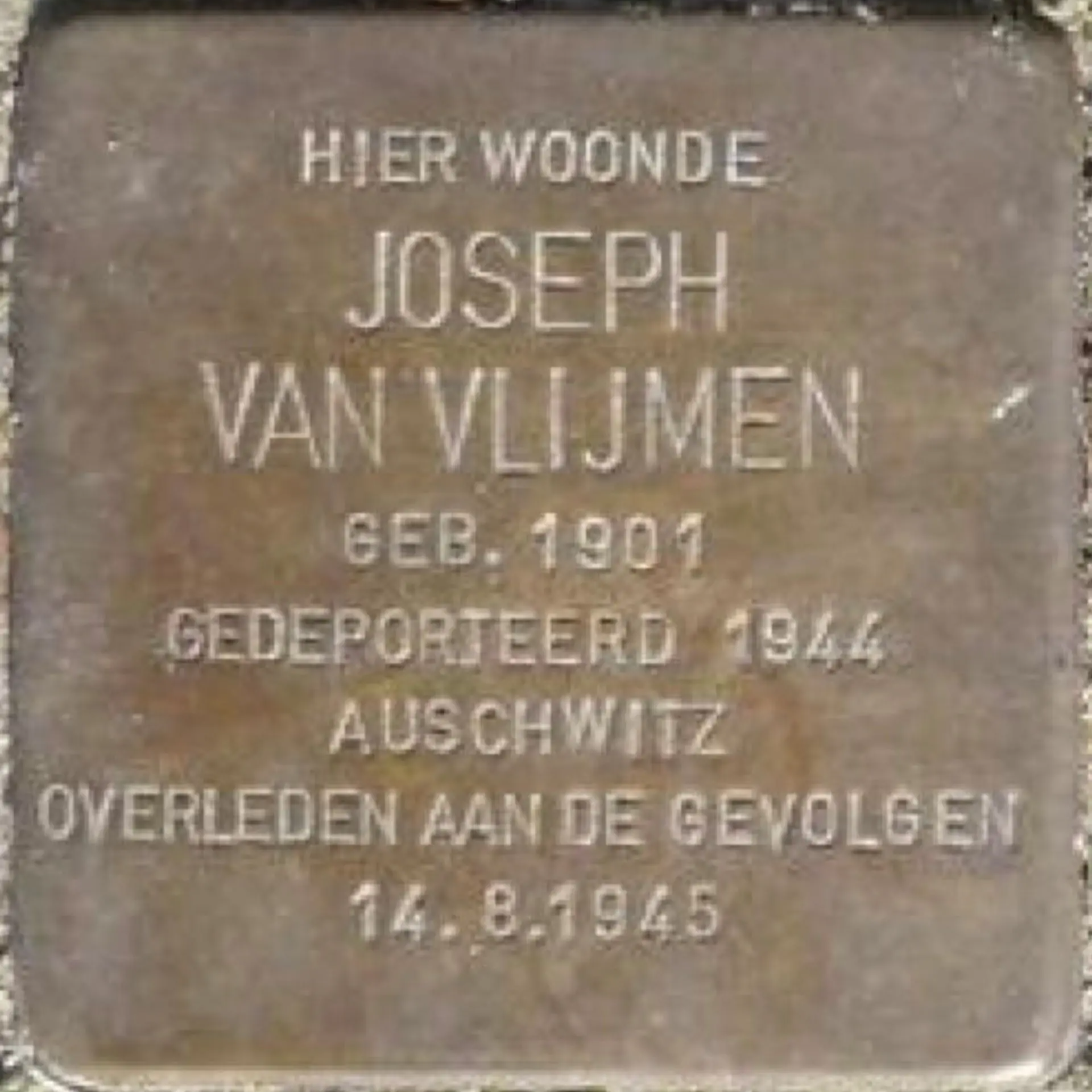 Struikelsteen voor Joseph van Vlijmen