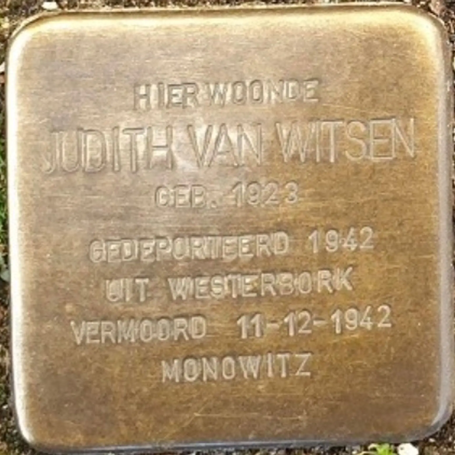 Struikelsteen voor Judith van Witsen