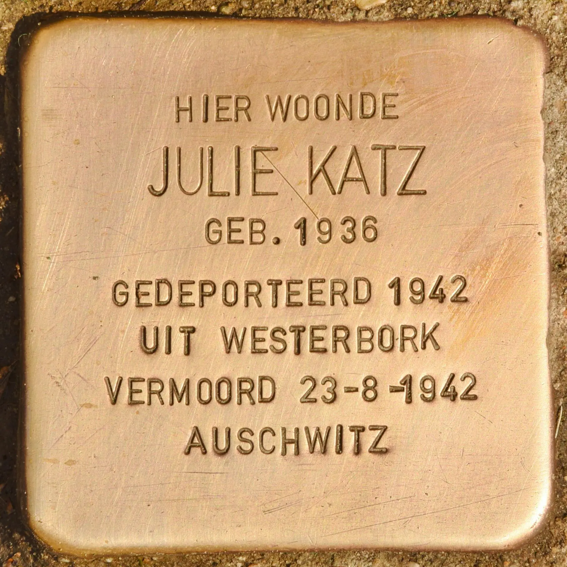 Struikelsteen voor Julie Katz