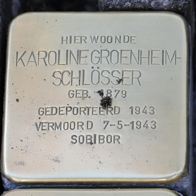 Struikelsteen voor Karoline Groenhijm-Schlösser