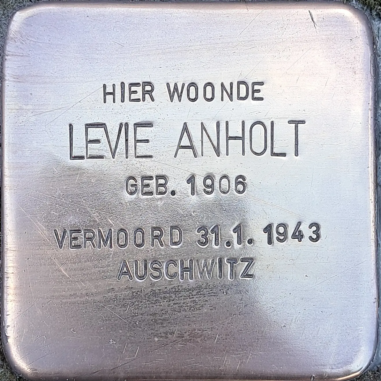 Struikelsteen voor Levie Anholt